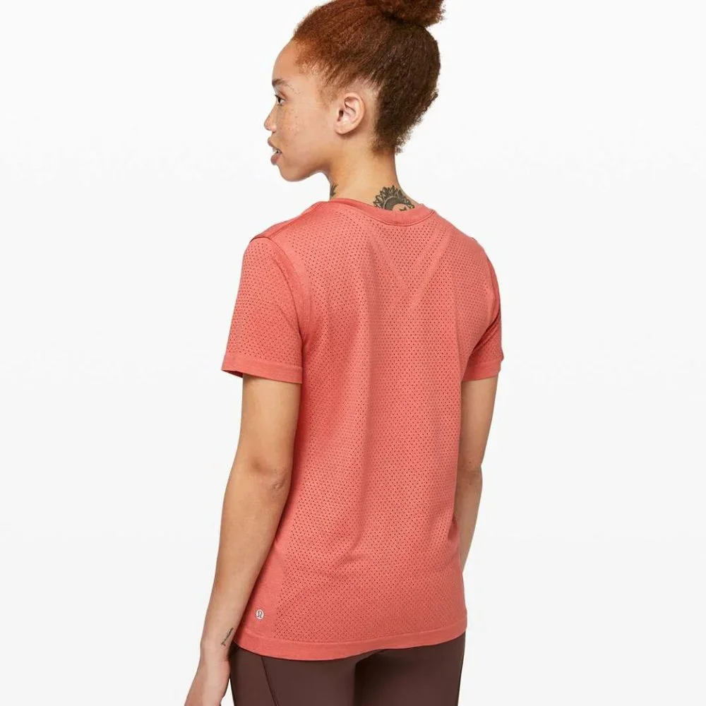 Lululemon Breeze By Short Sleeve Rustic Coral Size 8 NEW - Picture 4 of 13
